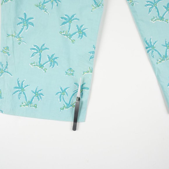 Vintage LILLY PULITZER tropical teal palm tree ultra-lightweight capris size 4 - Picture 8 of 10